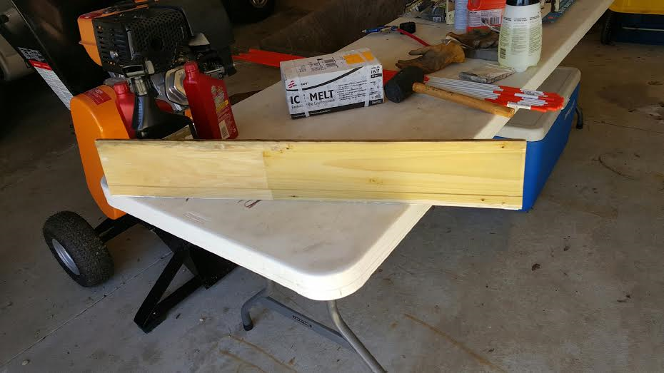 The same board after black mold removal